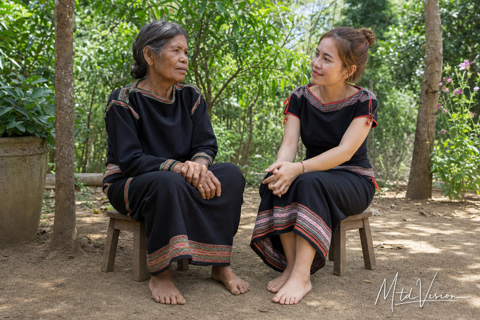 aprŏng mniê: aunt or great-aunt.