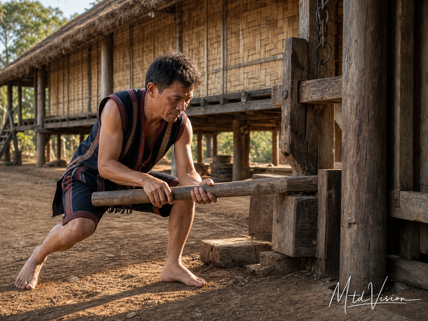 bi brưh: To force.