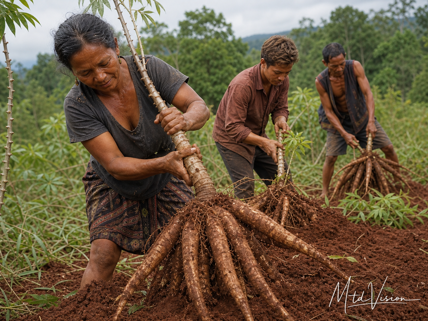 bi buĭč: To pull out of the ground; to uproot (plural).