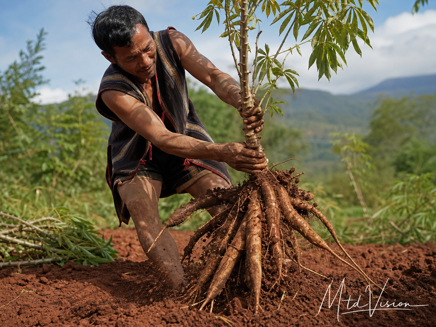To pull out of the ground; to uproot.