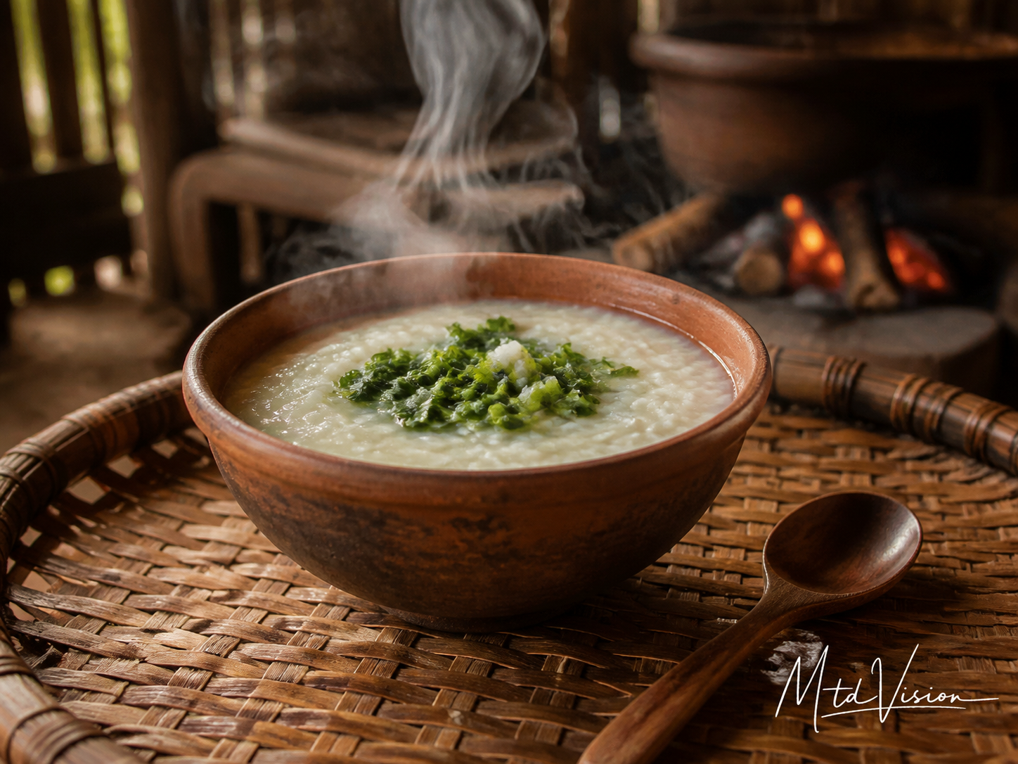 Porridge; soup.