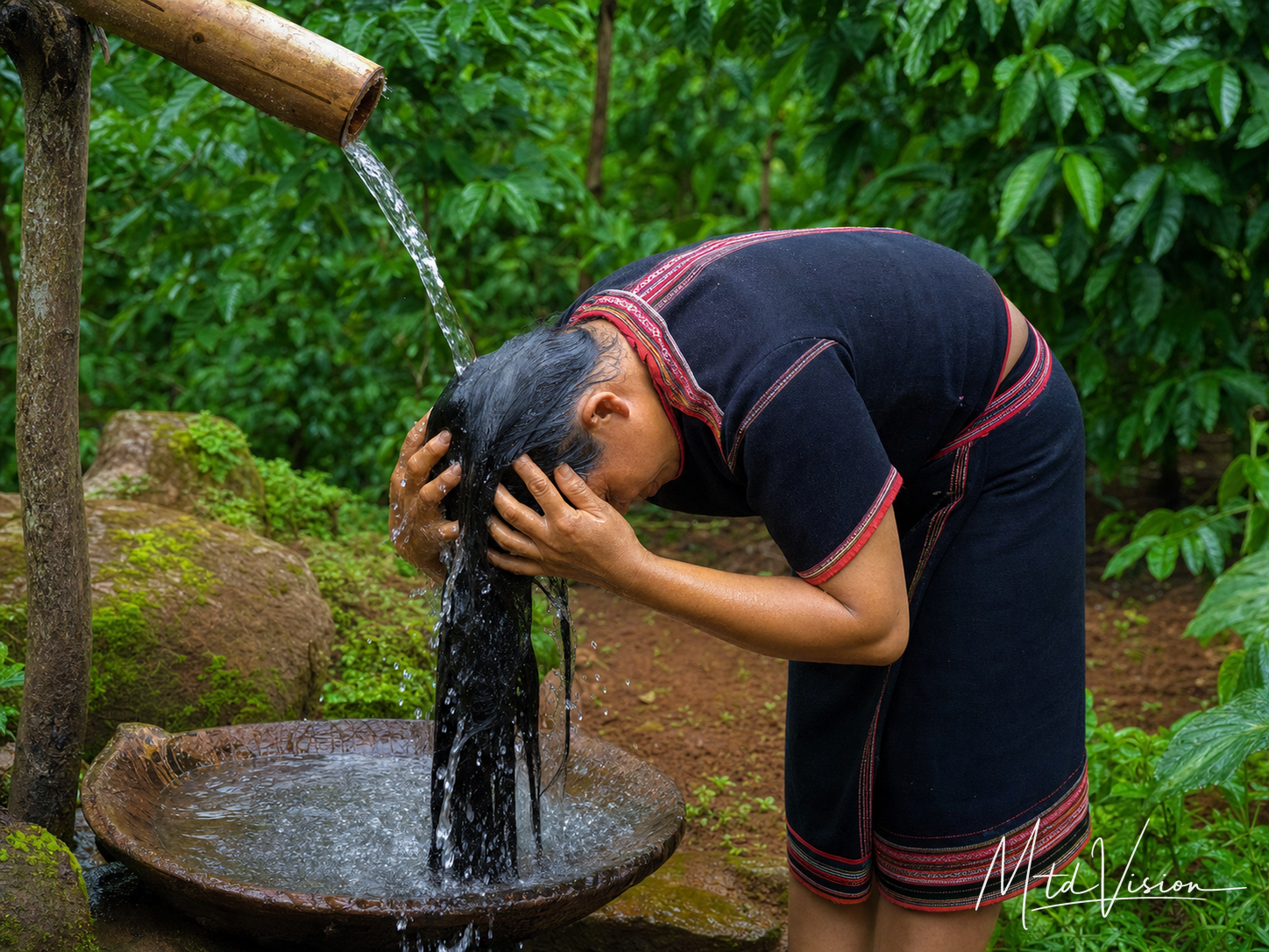 To wash one's hair.