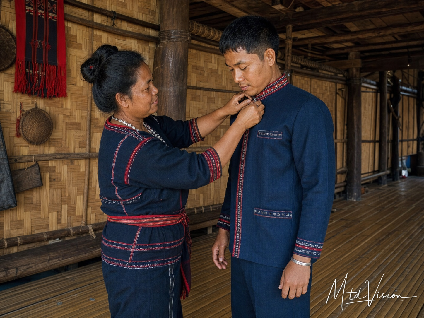 bi dam: To dress a male well so he looks handsome and young.