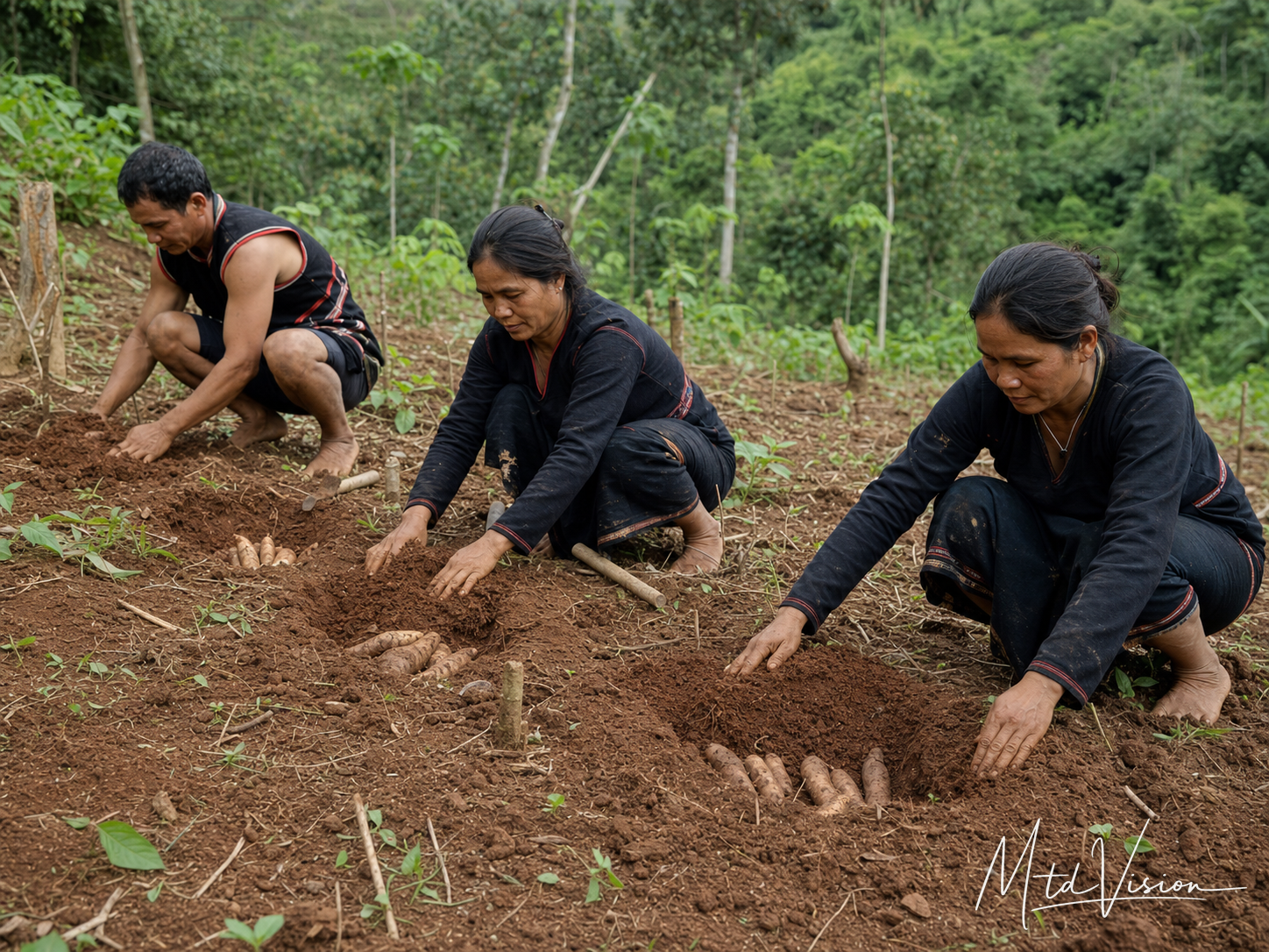 bi dơr: To bury or fill in holes (plural).